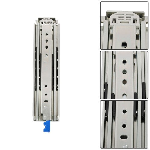 Solid Spare Locking Drawer Slides 12 Inch Full Extension & Lock 500 lb Load Capacity 2 PC