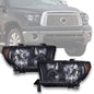 Solid Spare Fit For 07-13 Toyota Tundra/08-17 Sequoia Smoke Lens Black Headlights