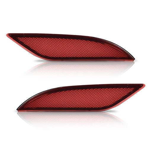 Solid Spare Fit For 16-2022 Chevrolet Malibu Rear Bumper Reflector Driver+Passenger Side Red
