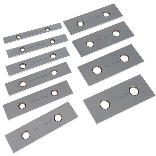 Solid Spare 0. 001" 1/8 x 4" 10 Pair Precision Parallel Set Hardened Steel In Case