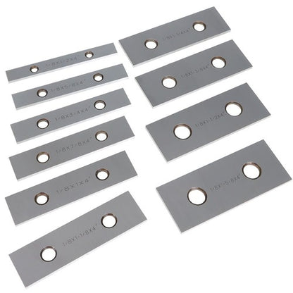 Solid Spare 0. 001" 1/8 x 4" 10 Pair Precision Parallel Set Hardened Steel In Case