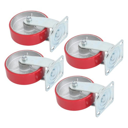 Solid Spare 4 Pack 6" × 2" Heavy Duty Swivel Caster Wheels 4800Lbs Industrial Polyurethane