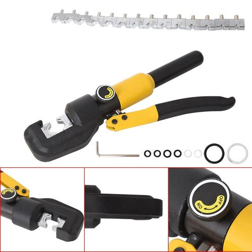 Solid Spare Hydraulic Crimper Crimping Tool/w 8 Dies Wire Battery Cable Lug Termina 6 MT