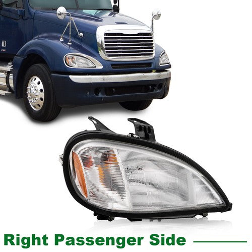 Solid Spare Fit For 96-04 Freightliner Columbia Headlight Headlamp Right Passenger Side