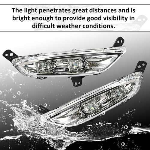 Solid Spare For 15-16 Chrysler 200 [Direct Replacement] Fog Light Bumper Lamp LED LH+RH Side