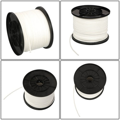 Solid Spare 3/16" x 500Ft White Hollow Braid Polypropylene Rope For Indoor & Outdoor