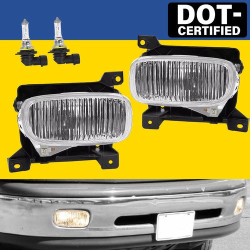 Solid Spare Front Fog Driving Lights Clear Lens w/ Bulbs For Toyota Tundra 2000-2006 LH＆RH