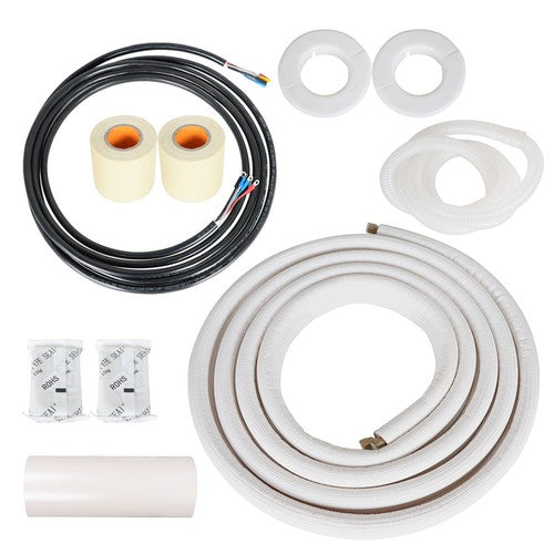 Solid Spare 16FT 1/4Inch - 1/2Inch Dia. Air Conditioning Cooling Connection Pipe Install Kit