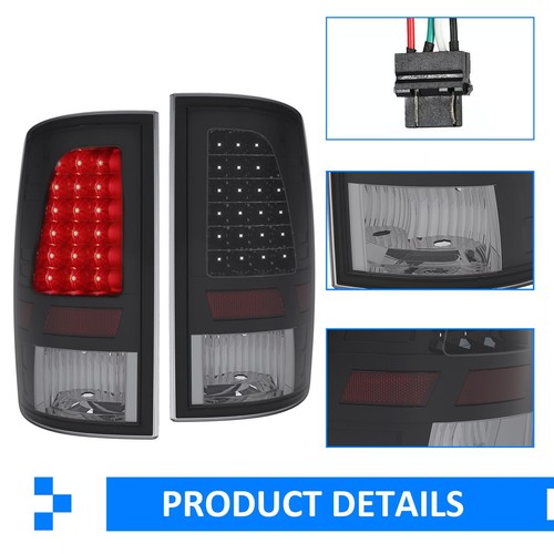 Solid Spare For 2009-2018 Dodge Ram 1500 2500 3500 LED Black Tail Lights Brake Lamps A Pair