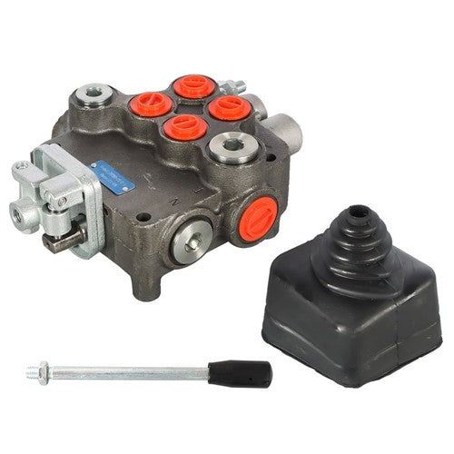 Solid Spare 21GPM 2 Spool w/conversion plug Hydraulic Directional Control Valve w/Joystick