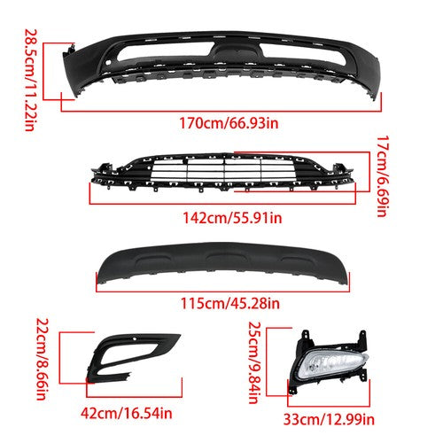Solid Spare Black Plastic Front Bumper Complete With Grills For Buick Encore 2017-2022 New