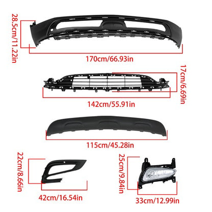 Solid Spare Black Plastic Front Bumper Complete With Grills For Buick Encore 2017-2022 New