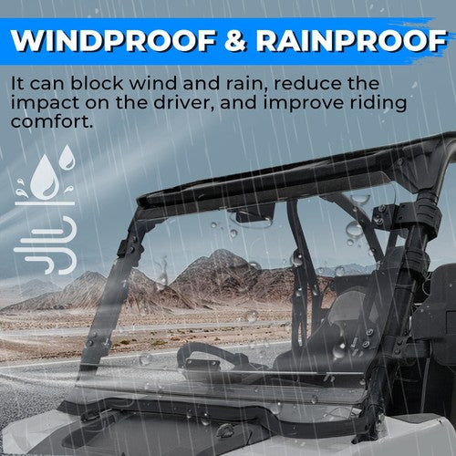 Solid Spare Fold Down Windshield For 14-18 Polaris RZR 900/XP 1000/S 900 Scratch Resistant