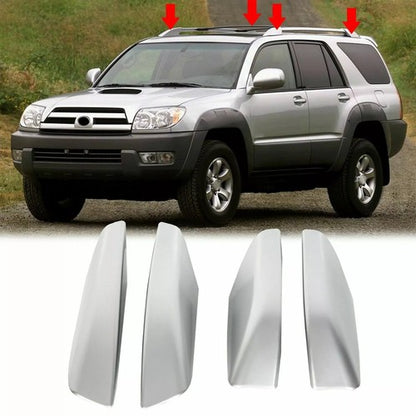 Solid Spare 4PCS Silver Roof Rack Rail End Cover Shell Cap For Toyota 4Runner N210 2003-2009