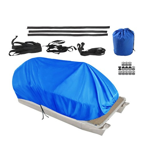 Solid Spare Blue 21 - 24 FT Waterproof Heavy Duty Fabric Trailerable Pontoon Boat Cover