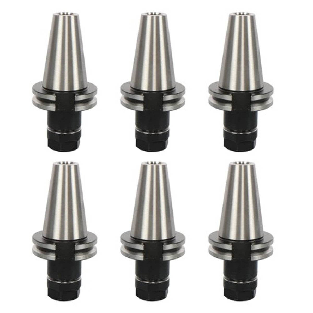 Solid Spare Collet Chucks Projection Length 2.76'' For CNC Milling 6Pcs CAT40-ER20 V-Flange