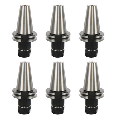 Solid Spare Collet Chucks Projection Length 2.76'' For CNC Milling 6Pcs CAT40-ER20 V-Flange