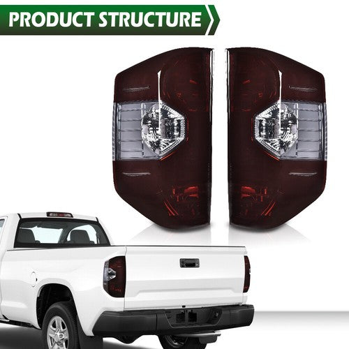 Solid Spare Fit For 14-21 Toyota Tundra Smoke Rear Tail Lights Brake Lamps Assembly Pair
