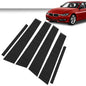 Solid Spare Fit For 2006-2011 BMW 3-Series E90 Door Trim Cover 6PC Carbon Look Pillar Posts