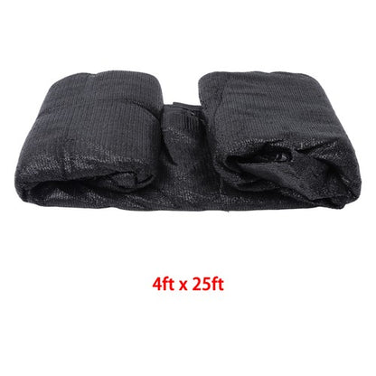 Solid Spare 4FTx25FT Black Heavy Duty Garden Privacy Fence Barrier Net With Zip Ties