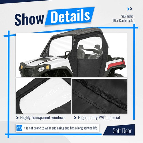 Solid Spare UTV Soft Full Doors Cab Enclosures For Polaris RZR 800 800S 2008-2014