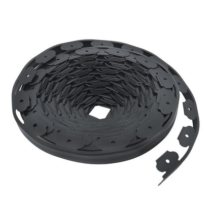 Solid Spare Landscape Edging with 32 8in Spikes for Lawn 1.5 Inch 100FT Black Garden Edging