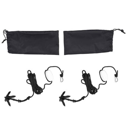 Solid Spare For Grapnel Boat Marine Kayak 2-Pack Folding Anchor Set 0.7kg Black