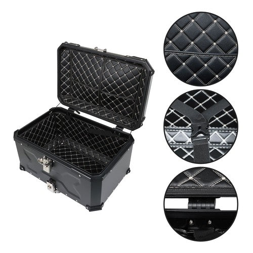 Solid Spare Aluminum Trunk 65L Motorcycle Top Case Waterproof Luggage Storage Tour Tail Box