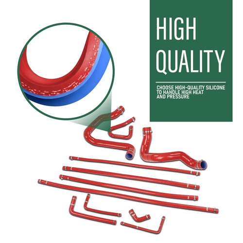 Solid Spare Fit For 88-94 Ford F-Series Bronco 5.0L/5.8L Silicone Radiator Hose Kit Red