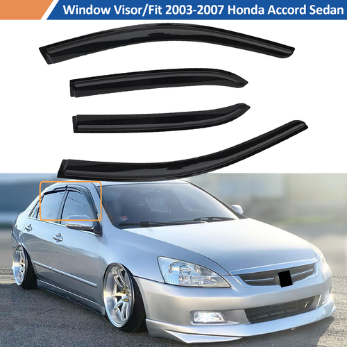 Overlay Fit 2003-2007 Honda Accord Sedan Window Trim Visors Rain Guard Deflector