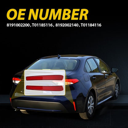2pcs Rear Bumper Reflector Reflex Red For 2020 2021 2022 Toyota Corolla L LE SE