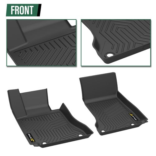 Solid Spare Fit For 2015-2021 Mercedes-Benz C-Class Sedan All Weather TPE Floor Mats Liners