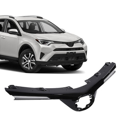 Solid Spare Fit For 2016-2018 Toyota RAV4 Front Bumper Upper Hood Grille w/ Chrome Trim