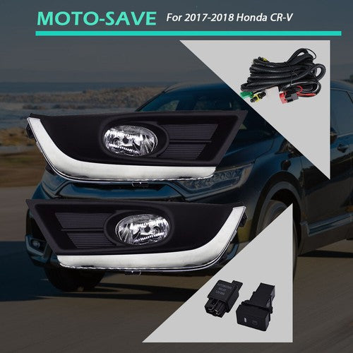 Solid Spare Halogen 3000k Fog Light Assembly w/Bezels For Honda CR-V 17-18 33901-SLE-305
