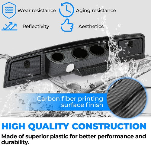 Solid Spare For Yamaha G14,G16,G19,G22 1995-2007 Golf Cart Carbon Fiber Color Dash Board Kit