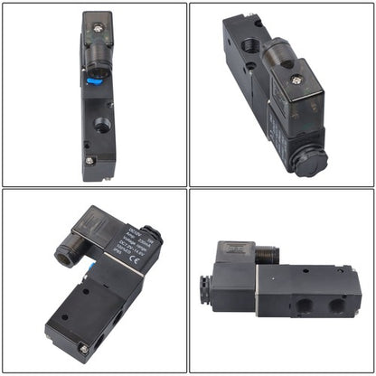 Solid Spare 1/4" 3 Way 2 Position Electric Solenoid Air Directional Control Valve 12V DC