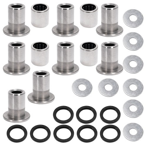 Solid Spare Silvery A Arm Bushing Bearing Shaft Kit For Kawasaki KFX400 Suzuki LTZ400 Z400