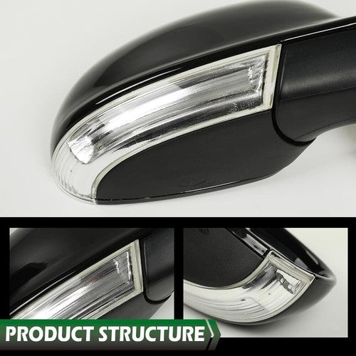 Solid Spare Power Mirror Fit For 2005-2010 Volkswagen Jetta Right Side With Puddle Light
