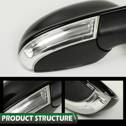 Solid Spare Power Mirror Fit For 2005-2010 Volkswagen Jetta Right Side With Puddle Light
