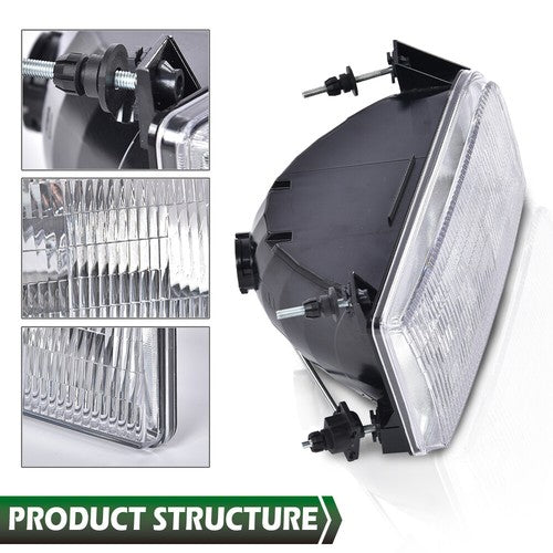 Solid Spare Halogen Headlights Lamps Fit For 1992-1996 Ford F-150 Driver & Passenger Side