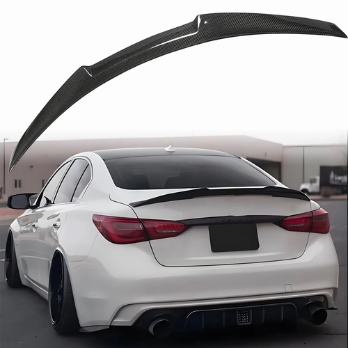 For 2014-2024 Infiniti Q50 M4 Style Rear Trunk Spoiler Wing Carbon Fiber Style