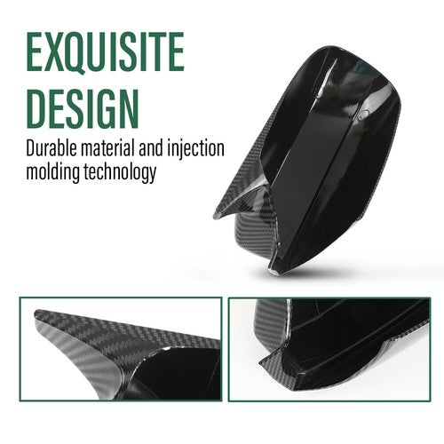 Solid Spare Carbon Look Side Door Rearview Mirror Cover Shell Trim For 10-23 Dodge Charger