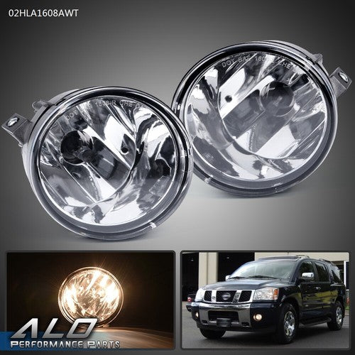Solid Spare Fit For 04-15 Titan/05-07 Armada Clear Lens Front Fog Lights Lamps W/ Bulbs