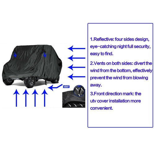 Solid Spare For Polaris Ranger RZR 570 800 900 Side-by-Side Utility Vehicle Cover UTV New