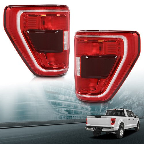 Solid Spare Fit For 21-2023 Ford F-150 XLT w/ Blind Spot TaiL Lights Brake Lamps Left+Right