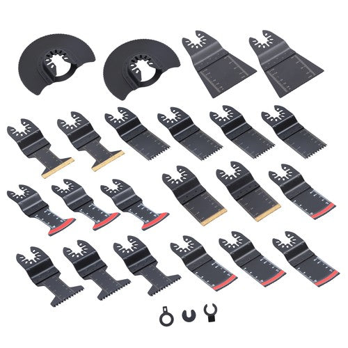 Solid Spare 25PCS Titanium Oscillating Tool Blade, Professional Bi-Metal Multitool Blades Ki