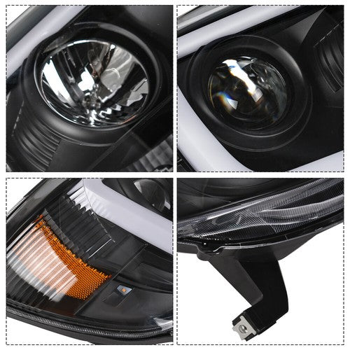 Solid Spare Pair Headlights Front Grille Chrome Shell W/Black Insert For 05-11 Toyota Tacoma