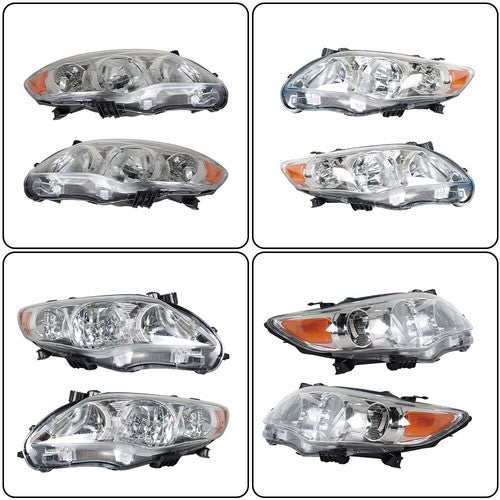 Solid Spare Halogen Headlights For Toyota Corolla 2011-2013 Headlamps Clear Left+Right Side
