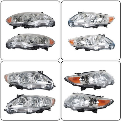 Solid Spare Halogen Headlights For Toyota Corolla 2011-2013 Headlamps Clear Left+Right Side