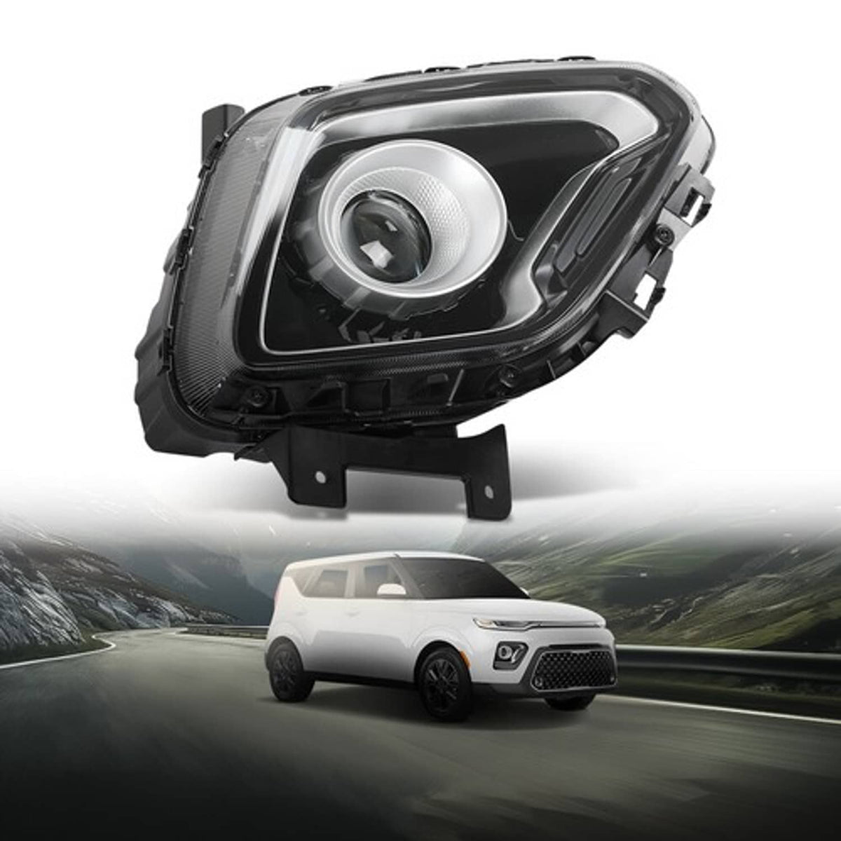 Solid Spare Fit For 2020 2021 2022 Kia Soul EX Model Halogen Projector Headlight Right Side